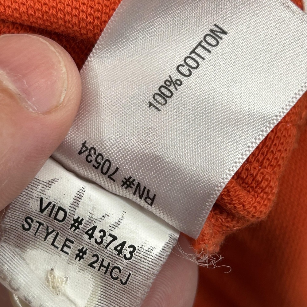 Orvis Polo Shirt Mens Large Orange Short Sleeve 100% Cotton Embroidered Logo - Picture 11 of 13